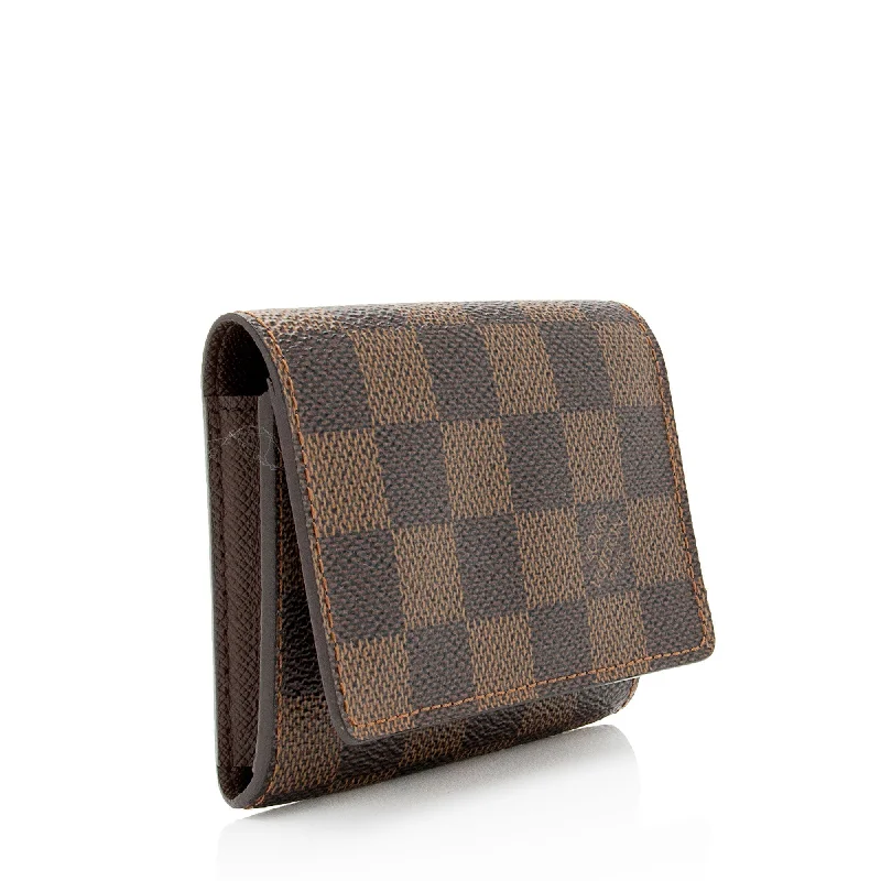 Louis Vuitton handbags with a metal - framed clasp for durabilityLouis Vuitton Damier Ebene Business Card Holder (SHF-uVymr2)