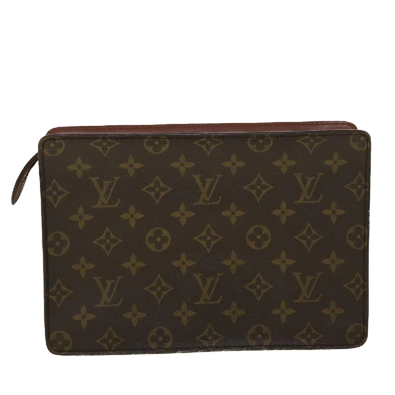 Louis Vuitton Petite Malle bags with a hard - shell structure for uniquenessLouis Vuitton Monogram Pochette Homme Clutch Bag M51795 LV Auth 45147