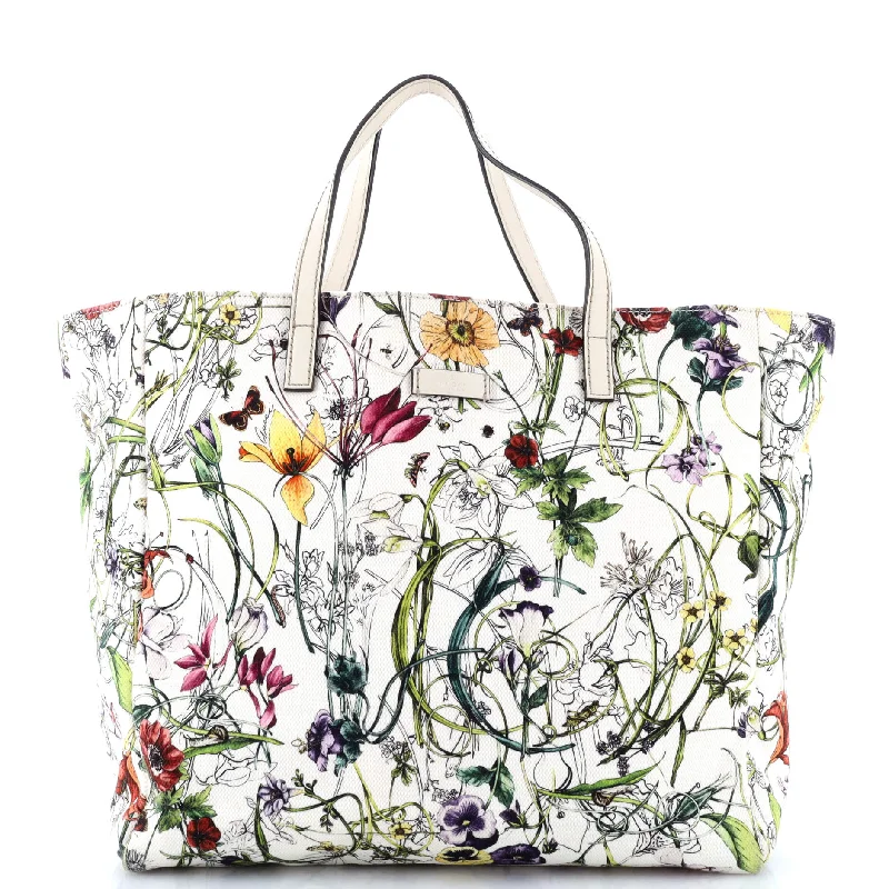 Luxury bags with exotic skinsOpen Tote Flora Canvas Medium