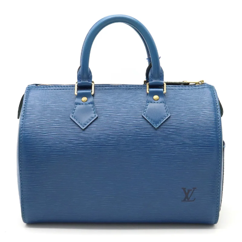 Louis Vuitton tote bags with a water - resistant coating for outdoor useLouis Vuitton Blue Epi Speedy 25 Handbag M43015