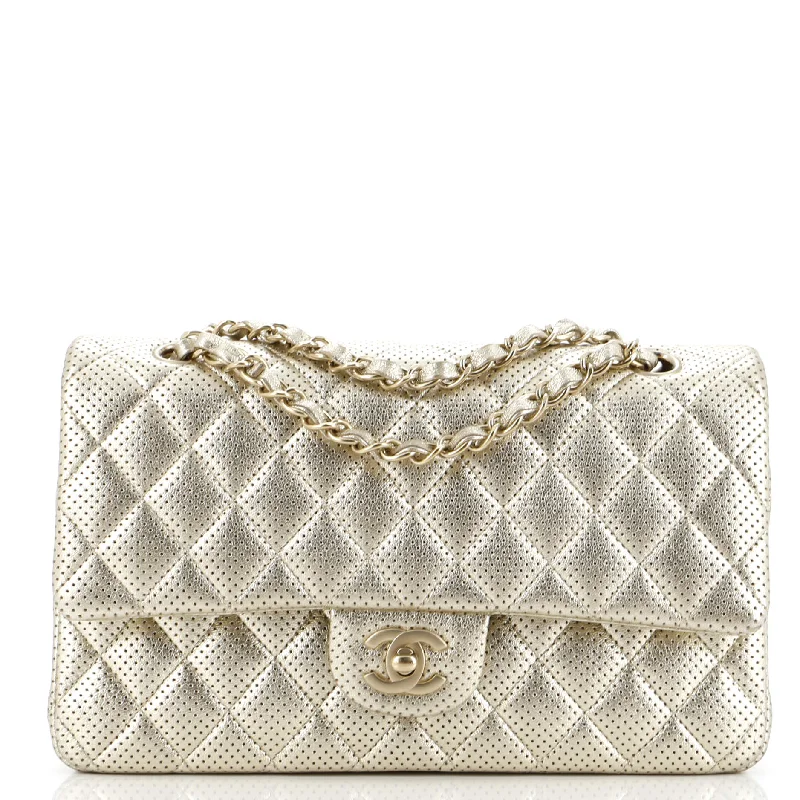 Elegant clutch bags for weddingsClassic Double Flap Bag Quilted Perforated Lambskin Medium