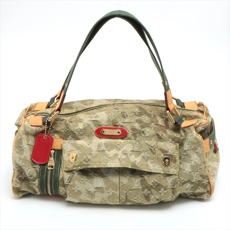 Louis Vuitton Petite Malle bags with a hard - shell structure for uniquenessLouis Vuitton Monogram Camouflage Denim Travel Bag