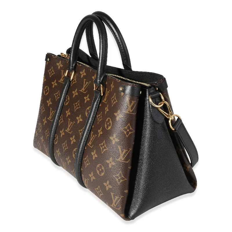 Louis Vuitton Alma bags with a leather - wrapped handle for a luxurious feelLouis Vuitton Monogram Canvas & Black Leather Soufflot MM