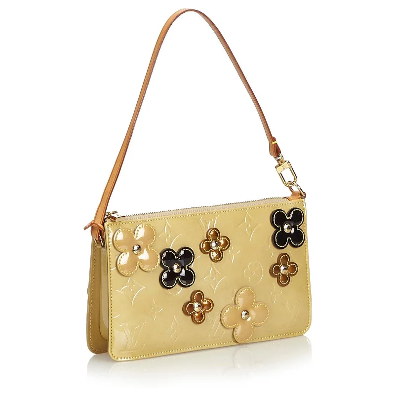 Louis Vuitton bags with a front - flap pocket for quick - access itemsLouis Vuitton Vernis Flowers Pochette