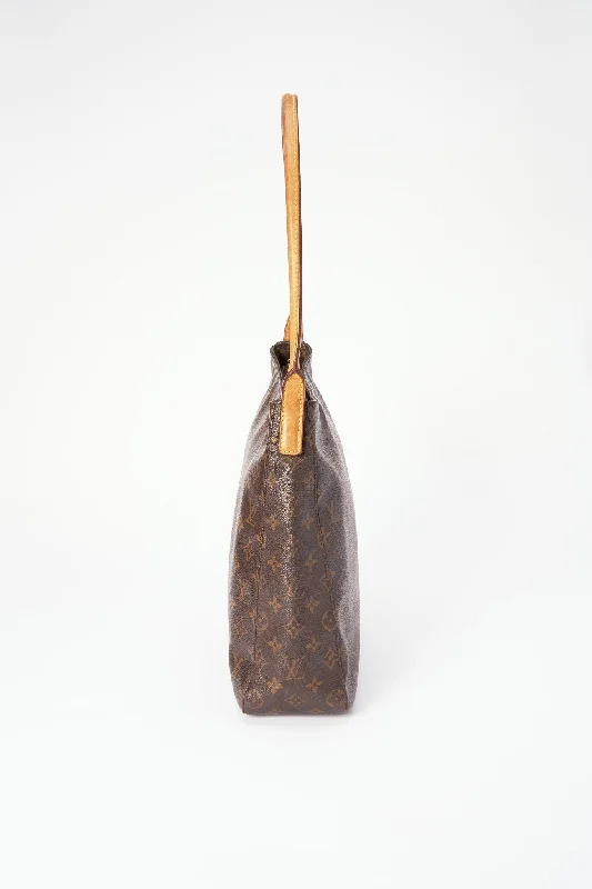 Ladies Louis Vuitton shoulder bags with a single - handle silhouetteLouis Vuitton Monogram GM Looping Tote Bag