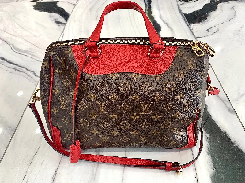 Ladies Louis Vuitton shoulder bags with a wide - width strap for comfortLOUIS VUITTON MONOGRAM RETIRO NM CHERRY BAG