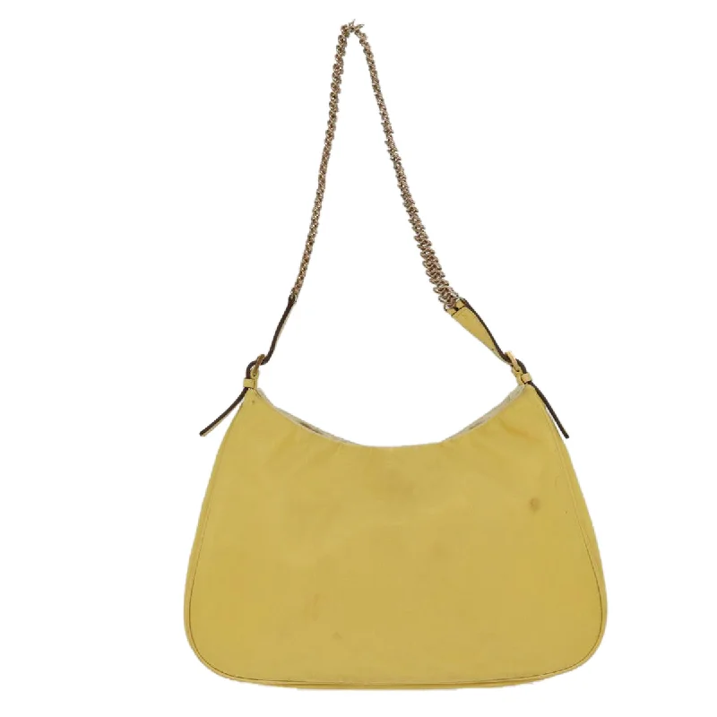 Prada crossbody bags with adjustable nylon straps for comfort and durabilityPRADA Chain Shoulder Bag Nylon Yellow  72424