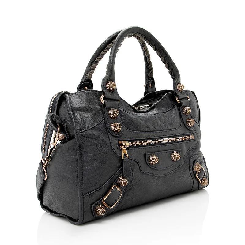 Luxury bags with exotic skinsBalenciaga Agneau Giant 12 City Satchel (SHF-17635)