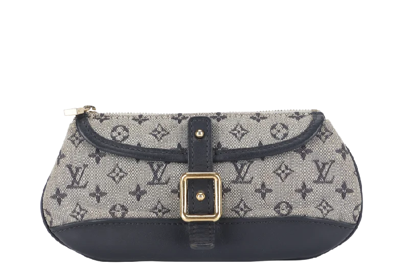 Louis Vuitton tote bags with a water - resistant coating for outdoor useLOUIS VUITTON SOPHIE POCHETTE (M92672) BLACK MINI LIN MONOGRAM GOLD HARDWARE NO DUST COVER