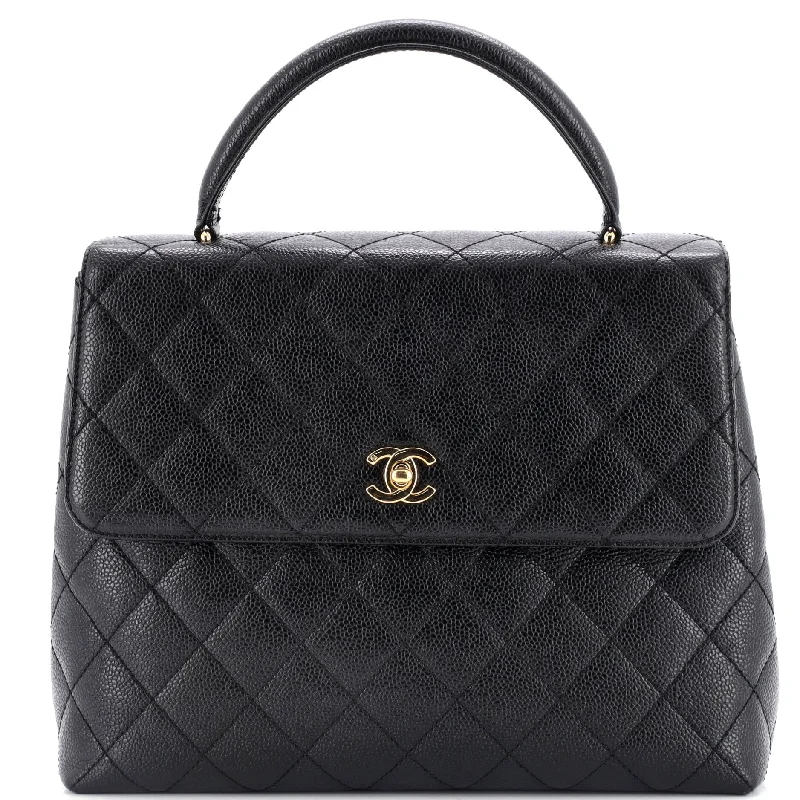 Designer bags with detachable strapsVintage Classic Top Handle Flap Bag Quilted Caviar Jumbo