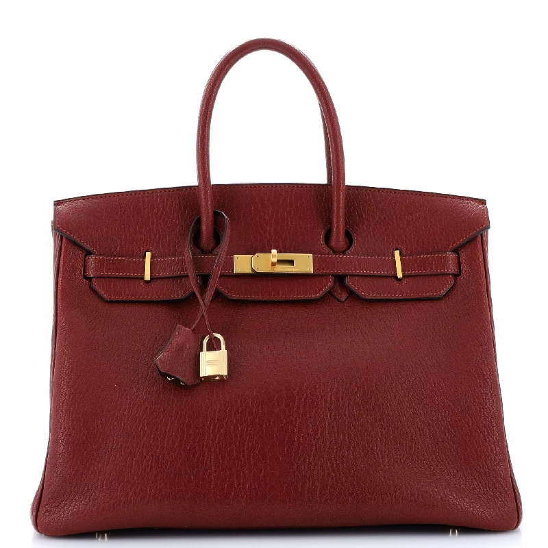 Eco-friendly tote bags for shoppingBirkin Handbag Rouge H Chevre de Coromandel with Brushed Gold Hardware 35