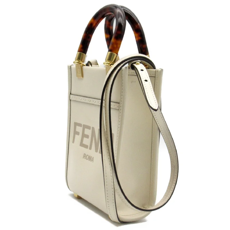 Ladies Fendi shoulder bags with a hidden magnetic pocket for discreet storageFendi Fendi Sunshine  Mini Shoulder Bag Shoulder Bag  White 8BS051