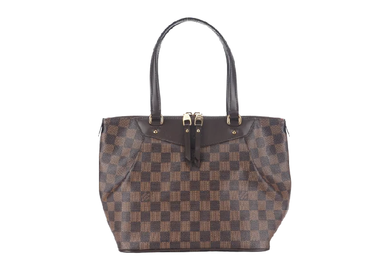 Louis Vuitton bags with a detachable mirror inside for on - the - go touch - upsLOUIS VUITTON WESTMINSTER PM (N41102) DAMIER EBENE GOLD HARDWARE NO DUST COVER