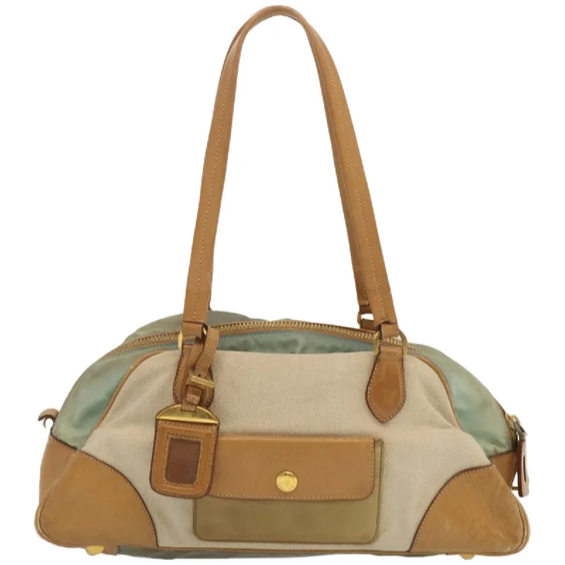 Prada Cleo bags with a detachable coin purse for added functionalityPRADA Hand Bag Canvas Beige  67412