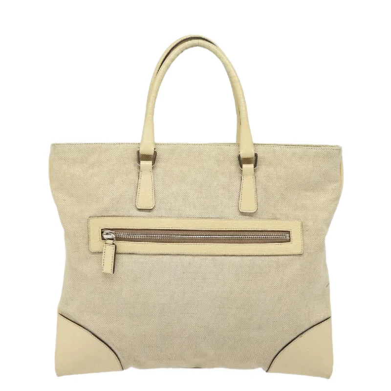 Prada bags with a detachable mirror inside for quick touch - upsPRADA Hand Bag Canvas Beige  ep4722