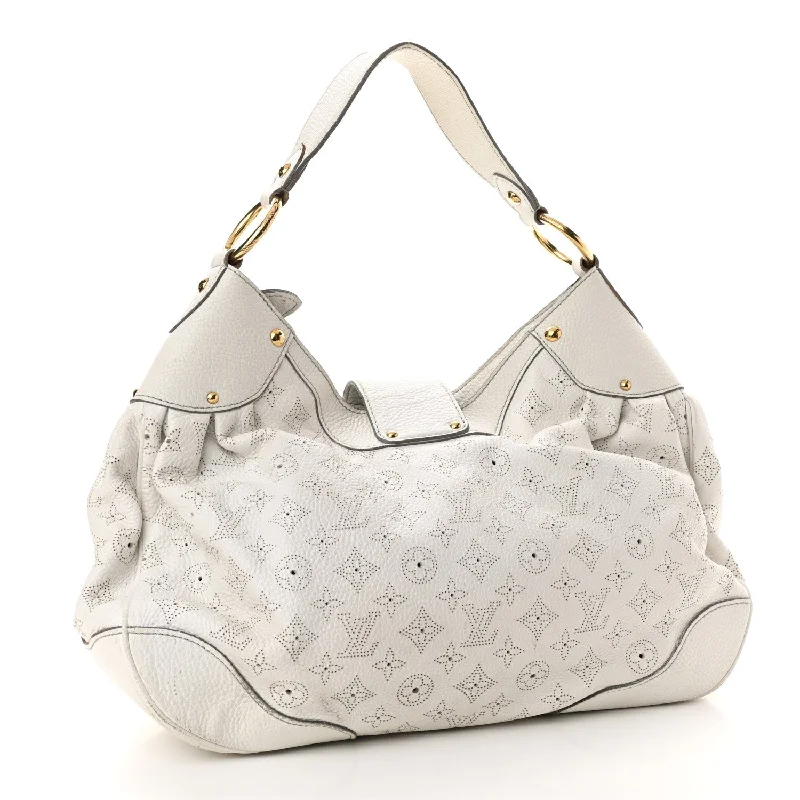 Ladies Louis Vuitton shoulder bags with a wide - width strap for comfortLOUIS VUITTON MAHINA LEATHER SOLAR PM BAG