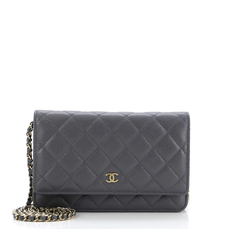 Designer bags with gold hardwareWallet on Chain Quilted Caviar