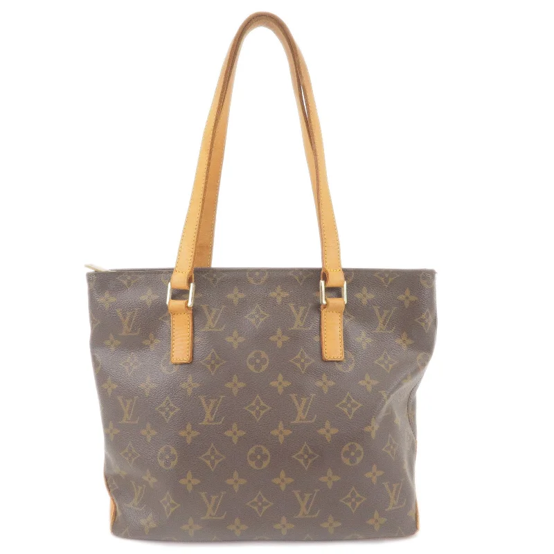 Louis Vuitton bags with a chain - link trim and a leather body for a modern edgeLouis Vuitton Monogram Cabas Piano Tote Bag Hand Bag M51148