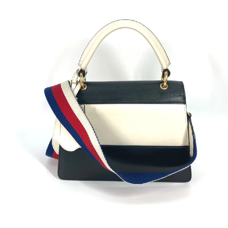 Gucci handbags for women with a back - zip pocketGUCCI Handbag 476541 leather Black x white Bijou Fake Pearl Queen Margaret BEE Bee Women Used