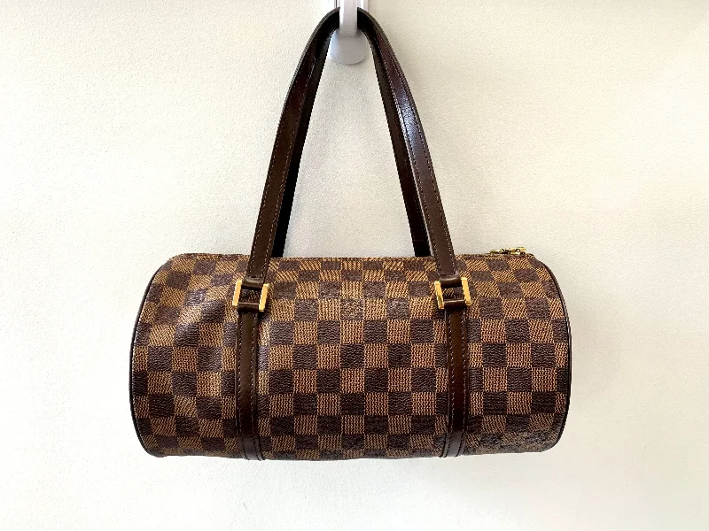 Louis Vuitton handbags with a beaded trim for a touch of glamourLOUIS VUITTON DAMIER EBENE PAPILLON 26