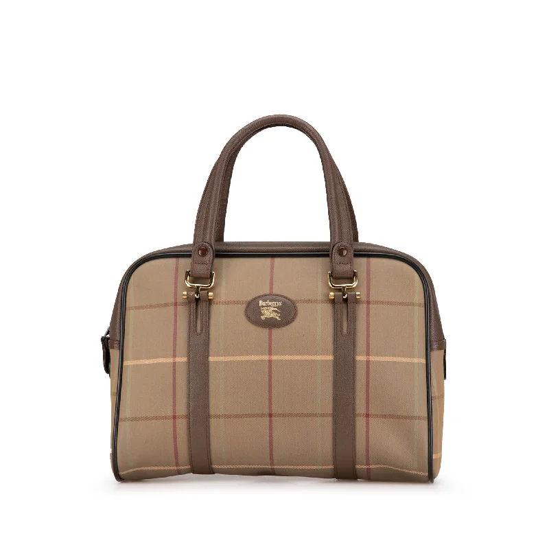 Eco-friendly tote bags for shoppingBrown Burberry Vintage Check Canvas Handbag