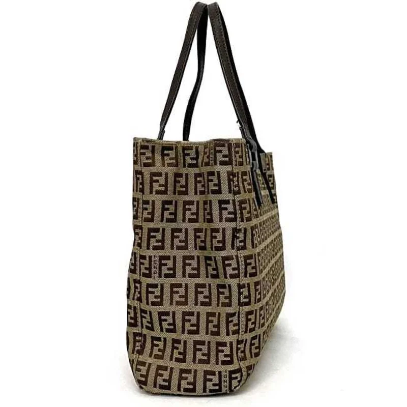 Fendi Sunshine Shopper bags with a structured silhouette and a magnetic - snap closureFENDI Zucchino Women's Zucchino Handbag,Tote Bag Beige Brown,Brown