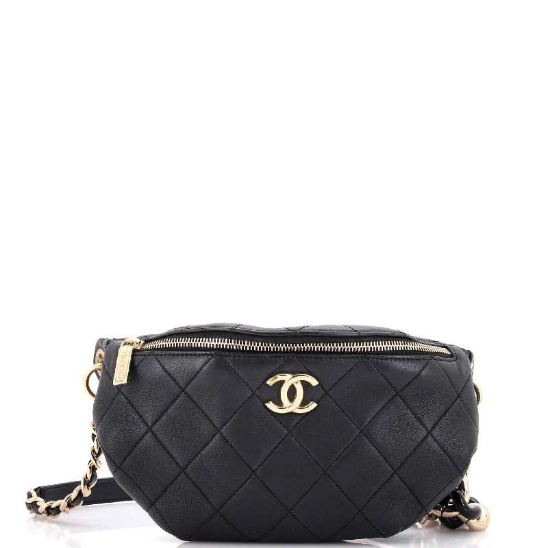 High-end designer bags for menResin Elegant Chain Belt Bag Quilted Lambskin