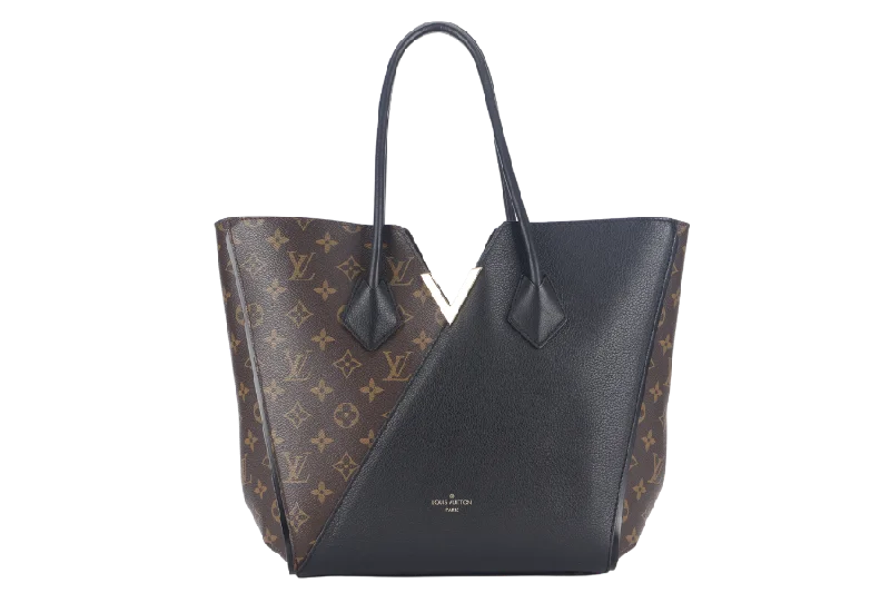 Louis Vuitton Twist bags with a contrast - colored interior for visual interestLOUIS VUITTON KIMONO MM TOTE BAG (M40460) MONOGRAM CANVAS BLACK LEATHER TRIM GOLD HARDWARE NO DUST COVER