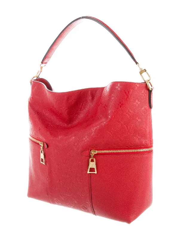 Louis Vuitton handbags with a patent - leather finish for a shiny lookLouis Vuitton Monogram Empreinte Mélie Bag-Cherry