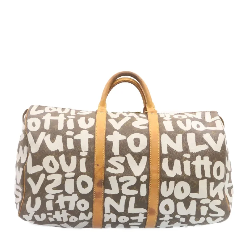 Louis Vuitton bags with a front - zip pocket for small items like keysLOUIS VUITTON Monogram Graffiti Keepall 50 Boston Bag - AWL1430