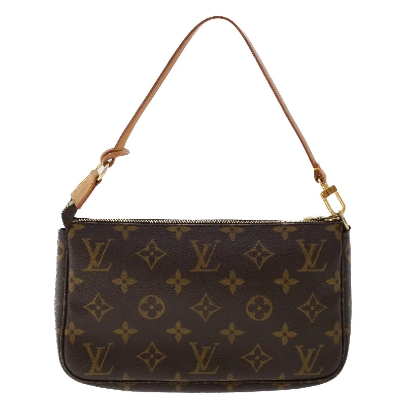 Louis Vuitton handbags with a patent - leather finish for a shiny lookLOUIS VUITTON Monogram Pochette Accessoires Pouch M51980 LV Auth yk8048