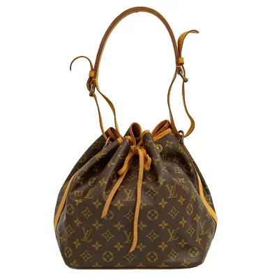 Louis Vuitton bags with a front - zip pocket for small items like keysLouis Vuitton Petit Noe Monogram Shoulder Bag Brown M42226