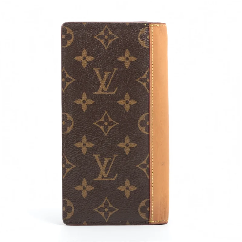 Louis Vuitton crossbody bags in a bold red color for a statementLouis Vuitton Monogram Brazza Long Wallet