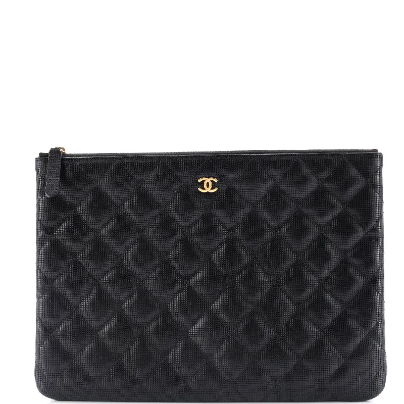 Customizable monogram bagsO Case Clutch Pixel Effect Quilted Calfskin Medium