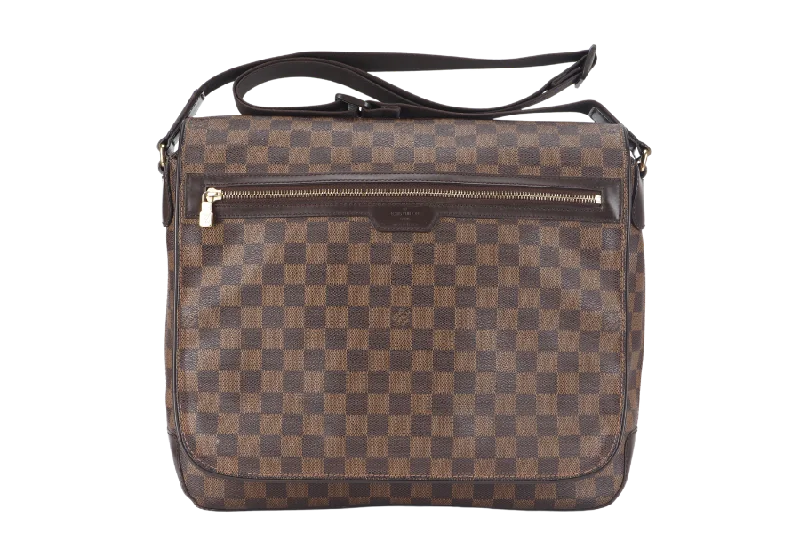 Louis Vuitton tote bags with a printed LV logo on the front for brand visibilityLOUIS VUITTON SPENCER DAMIER EBENE MESSENGER BAG GOLD HARDWARE NO DUST COVER