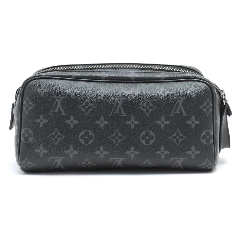 Louis Vuitton bags with a snap - button closure and a decorative charm for styleLouis Vuitton Monogram Eclipse Dopp Kit