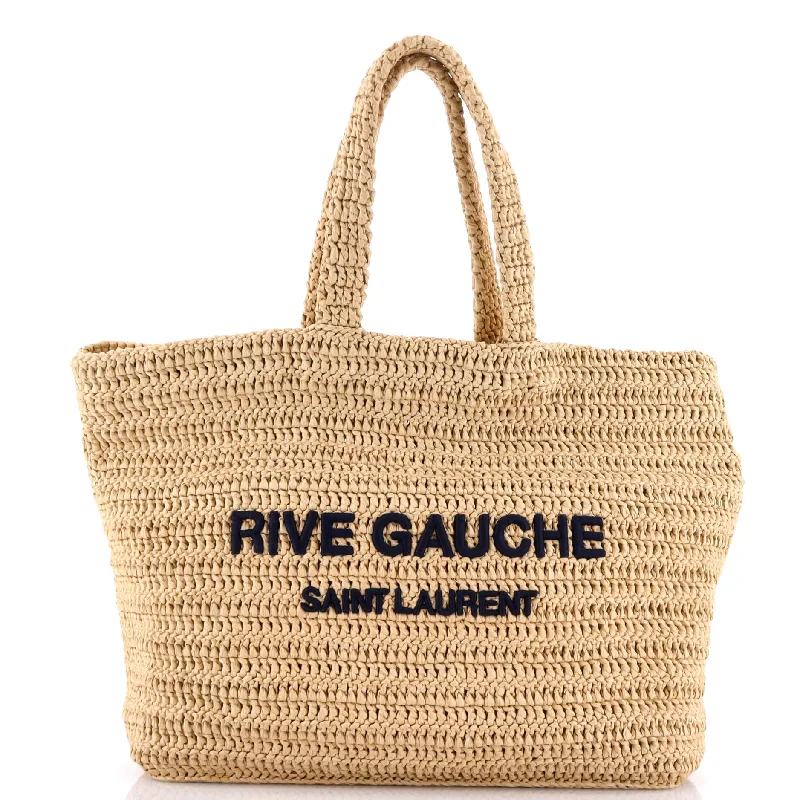 Designer bags with top handlesRive Gauche Supple Tote Raffia