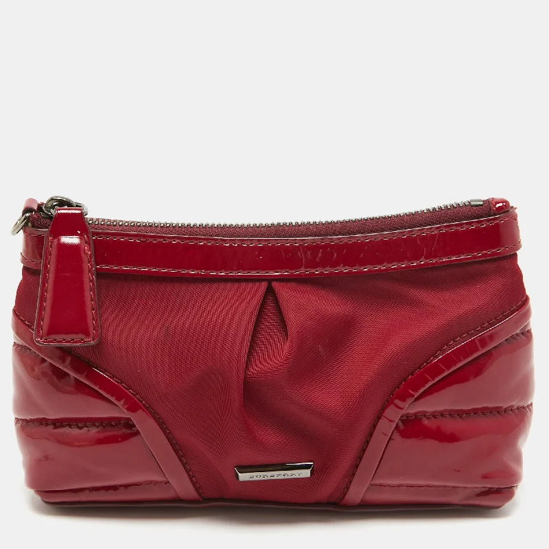 Best-selling designer bags 2025Burgundy Patent Leather and Nylon Westchester Clutch