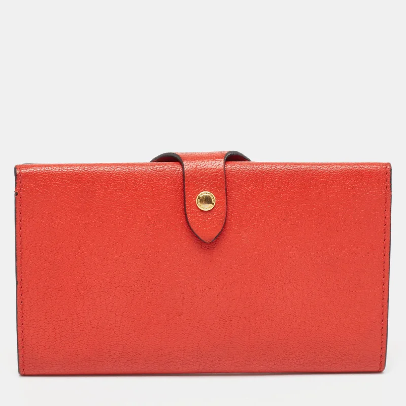 Affordable luxury bags Red Leather Harlow Continental Wallet