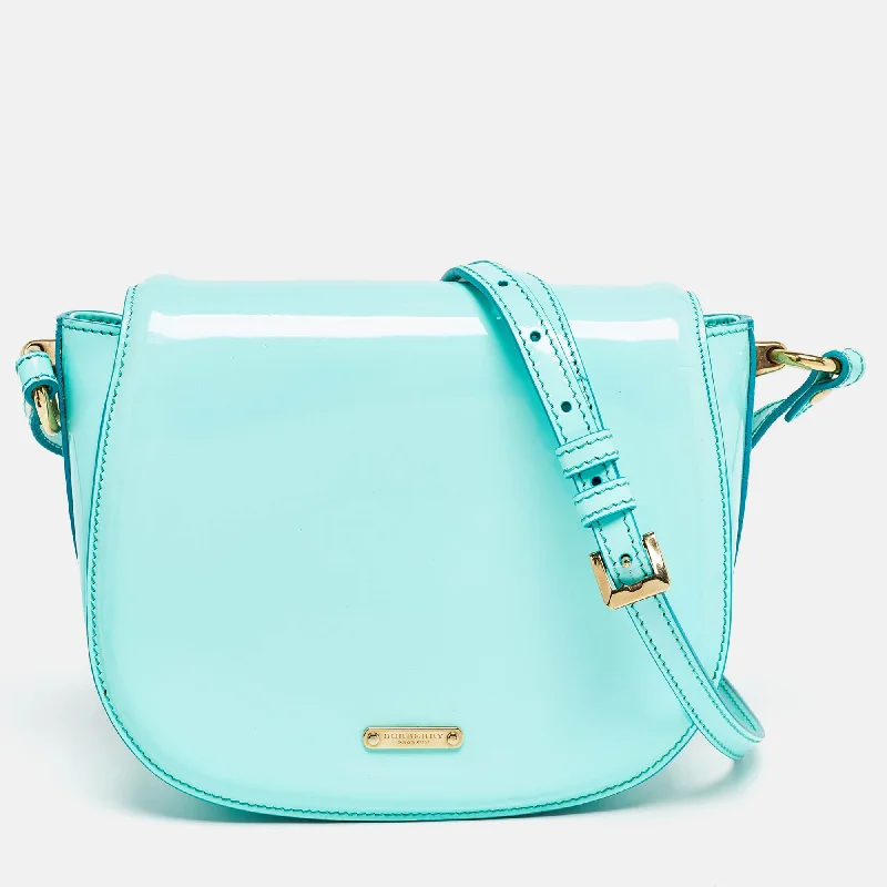 Mini bags for evening outLight Blue Patent Leather Small Leigh Crossbody Bag