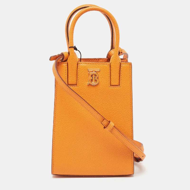 Mini bags for evening outOrange Leather TB Logo Phone Crossbody Bag