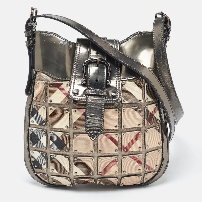 Affordable designer bag dupesBeige/Metallic Nova Check PVC and Leather Crossbody Bag