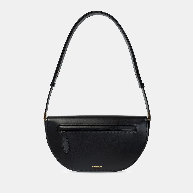 Minimalist leather handbagsBlack Leather Small Olympia Shoulder Bag