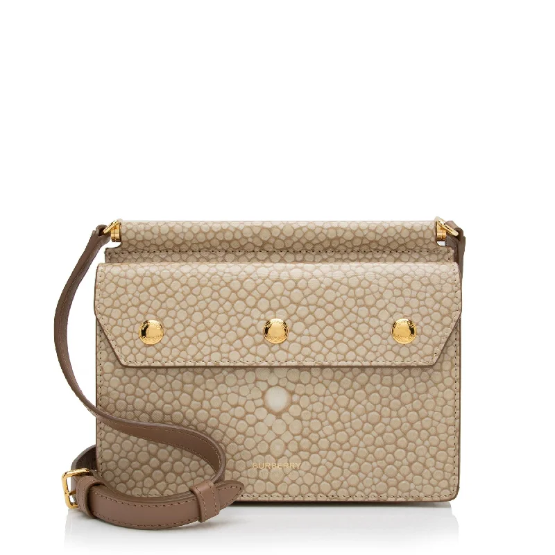 High-quality leather messenger bagsBurberry Calfskin Faux Leather Stingray Print Title Mini Shoulder Bag (SHF-HqdZVy)