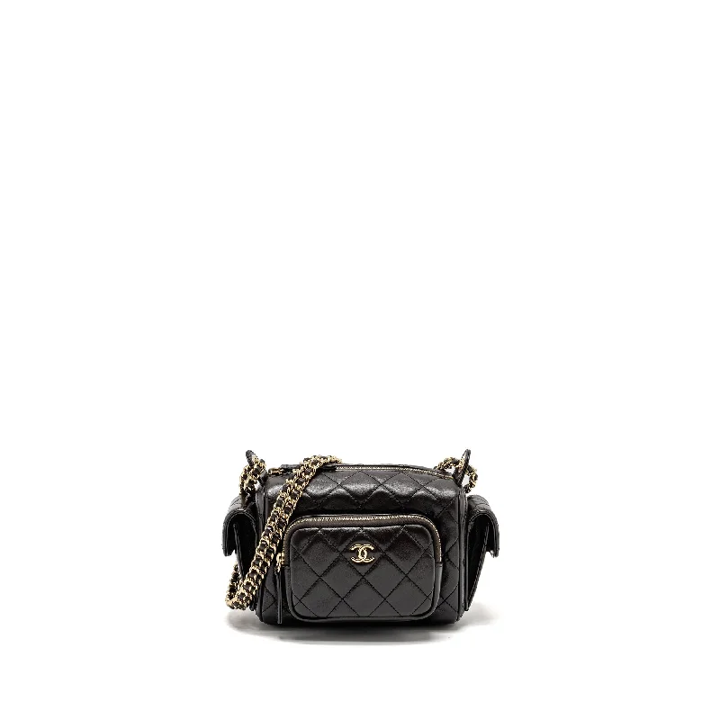 Chanel Classic Flap Bag for Evening PartyChanel 24K Small Camera Case Bag Shiny Crumpled Lambskin Dark Brown LGHW