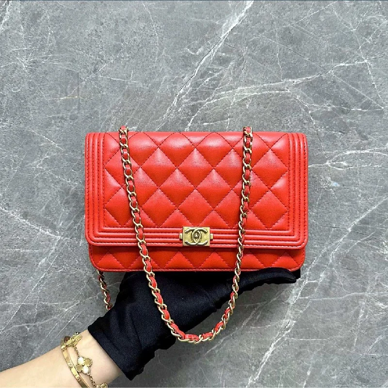 Chanel All - Match Handbag for Versatile StylingBoy WOC Wallet On Chain Patent Lambskin GHW No 23