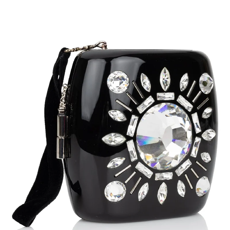 Chanel bags with exclusive seasonal designs and materialsChanel Minaudière Jewel Clutch Black Resin Silver Hardware