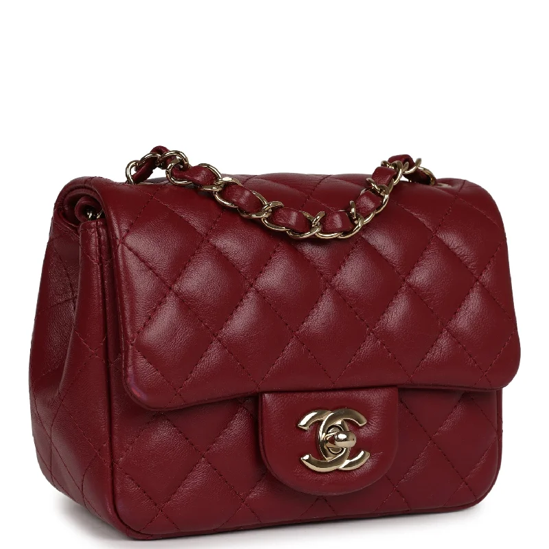 Chanel bags for those who value investment piecesChanel Mini Classic Square Flap Burgundy Lambskin Gold Hardware