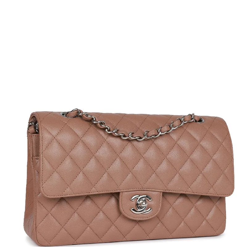 Chanel bags for women who love timeless fashionChanel Medium Classic Double Flap Bag Beige Caviar Silver Hardware