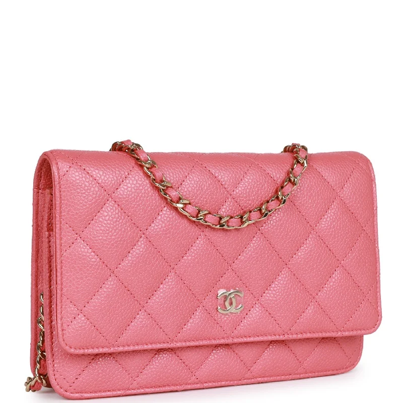 Chanel Designer Handbag with Unique DesignChanel Wallet on Chain WOC Pink Caviar Light Gold Hardware